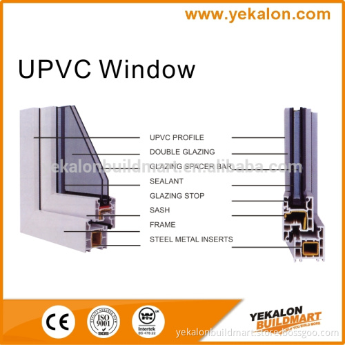 Yekalon High Quality UPVC window Casement pvc sliding glass window